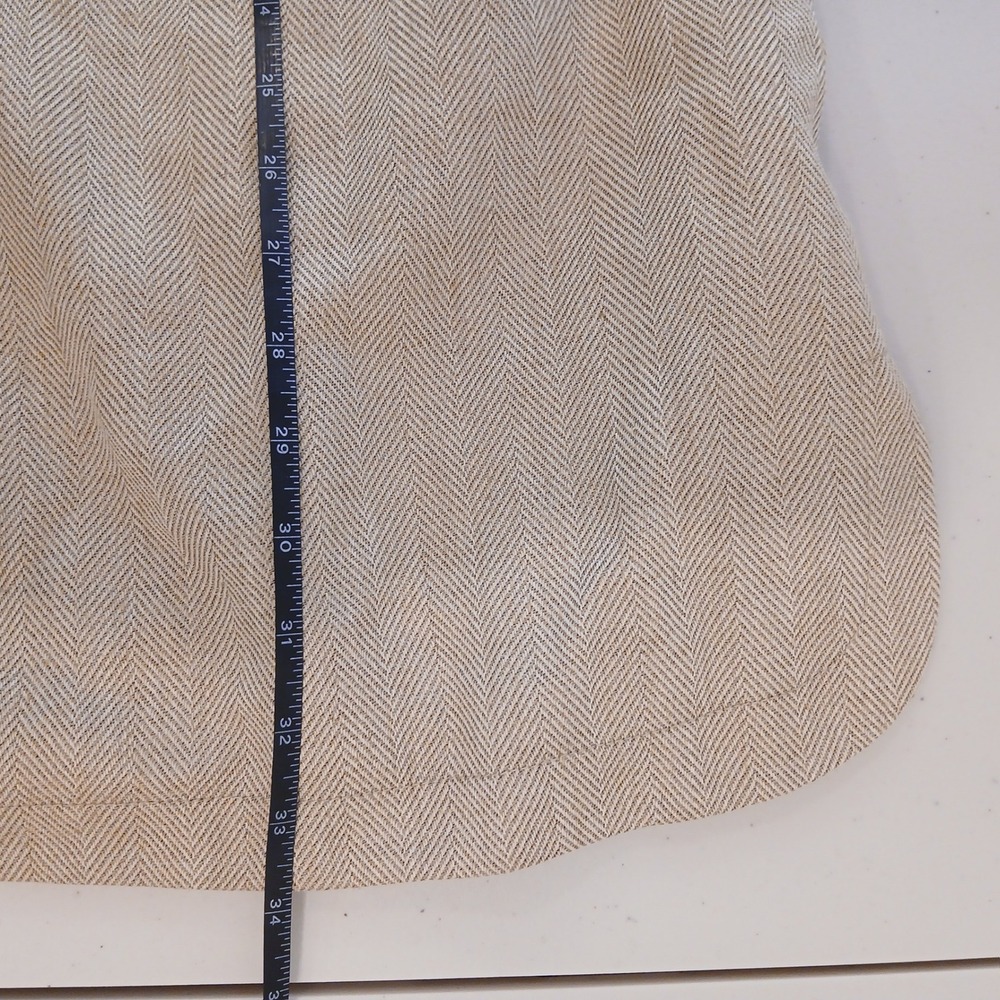 Banana Republic Tan Herringbone Utility Jacket XXL Zip Front Drawstring Waist - Picture 9 of 9